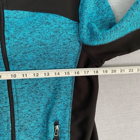 Toptex Pro Germany Knit Jacket Zip Up Sz 40/42 EU - US Large / XL Aqua Black - Picture 6 of 7